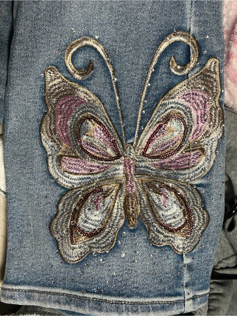 Embroidered Butterfly Boot-Cut Jeans - Picture 1 of 4